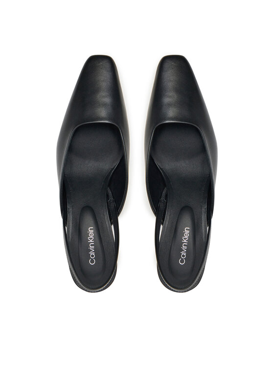 Calvin Klein Γοβάκια Calvin Klein Heel Mule Pump 50 - Lth HW0HW02551 Μαύρο