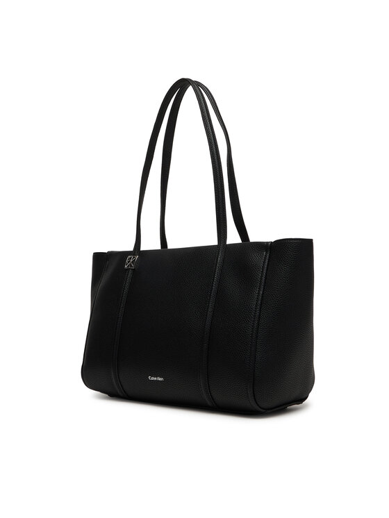 Calvin Klein Ročna torba Calvin Klein Emblem Hw Pebble Tote LV04F3424G Črna