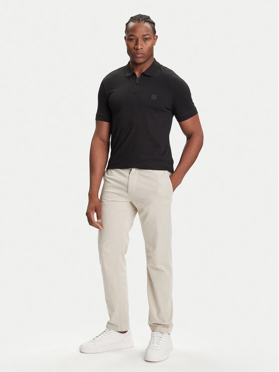 BOSS BOSS Поло Passerzip 50537507 Чорний Slim Fit