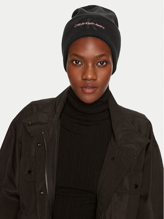 Calvin Klein Berretto Calvin Klein Mono Logo Embro K60K612668 Nero