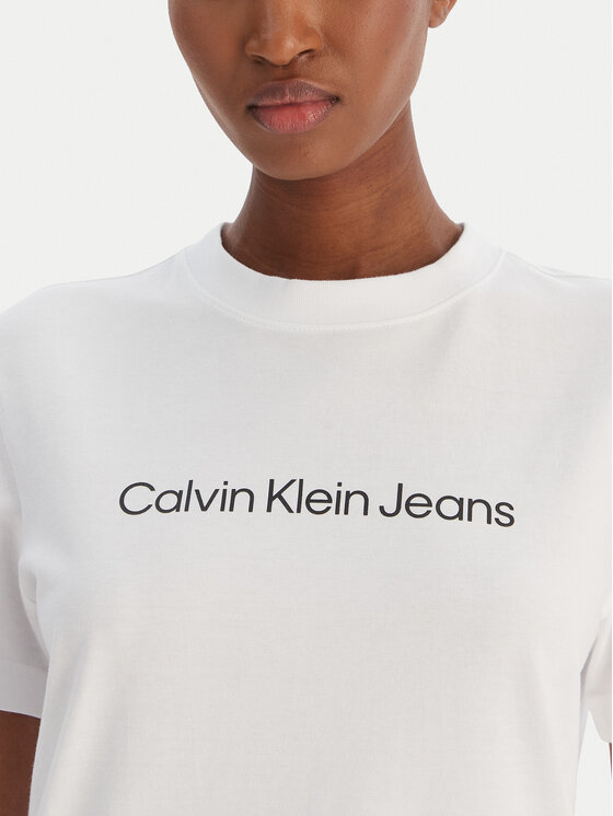 Calvin Klein Jeans Calvin Klein Jeans Marškinėliai A- Inst. Logo Classic LV047C912G Balta Regular Fit
