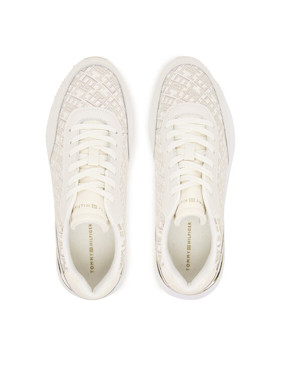 Tommy Hilfiger Sneakers Tommy Hilfiger Chic Monogram Runner FW0FW09051 Écru