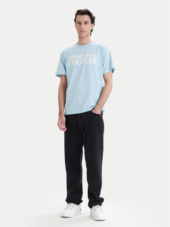 Versace Jeans Couture Versace Jeans Couture Camiseta 80GAHT01 CJ00T Azul Regular Fit