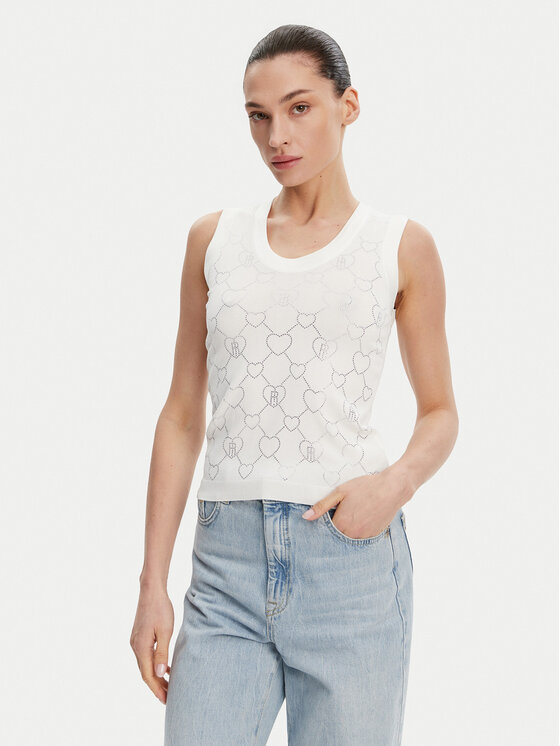 Fracomina Fracomina Top FR25ST4003K414R9 Écru Regular Fit