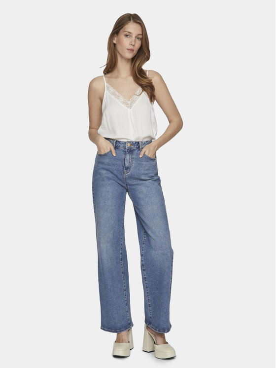 Vila Vila Top Cava 14084535 Bianco Regular Fit