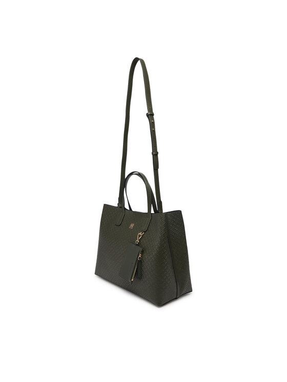 Tommy Hilfiger Torebka Tommy Hilfiger Th Icon Satchel Mono AW0AW18923 Khaki