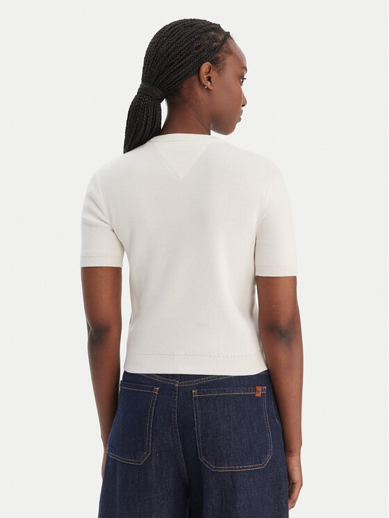 Tommy Jeans Tommy Jeans Marškinėliai Essential DW0DW19336 Kreminė Regular Fit