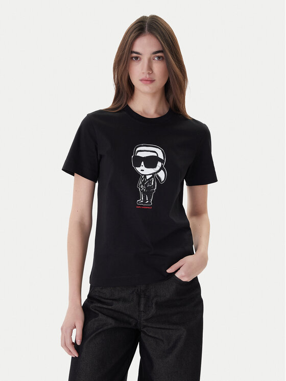 KARL LAGERFELD KARL LAGERFELD T-shirt A1W17126 Crna Regular Fit