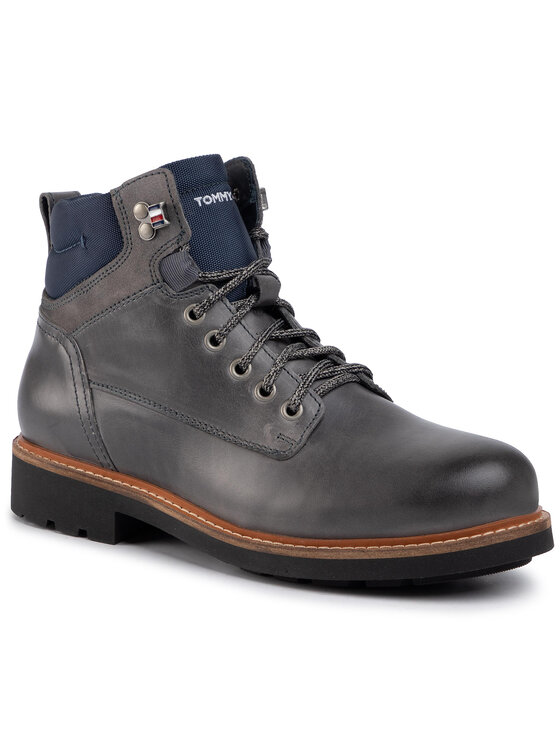 Tommy Hilfiger Kotníková obuv Tommy Hilfiger Active Leather Boot FM0FM02427 Šedá
