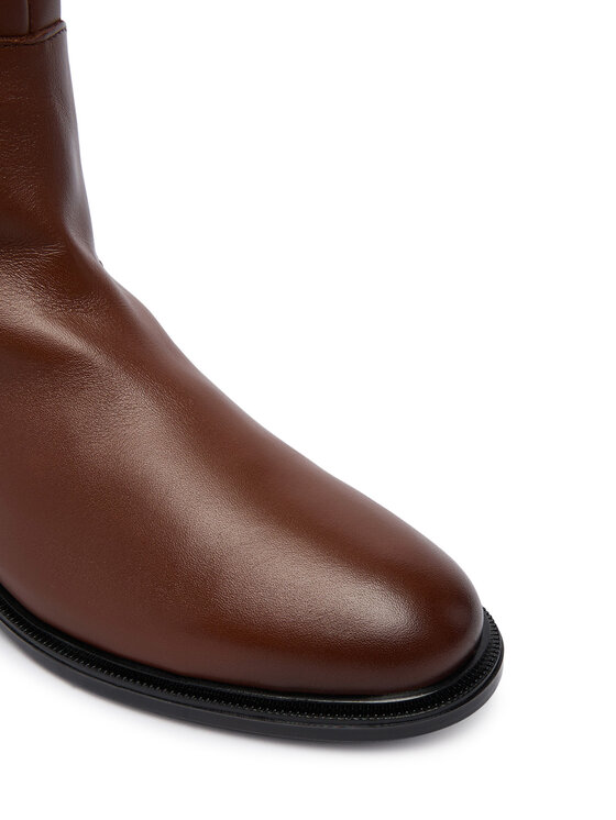 Tommy Hilfiger Kozaki Tommy Hilfiger Th Buckle Leather Knee Boot FW0FW09572 Brązowy
