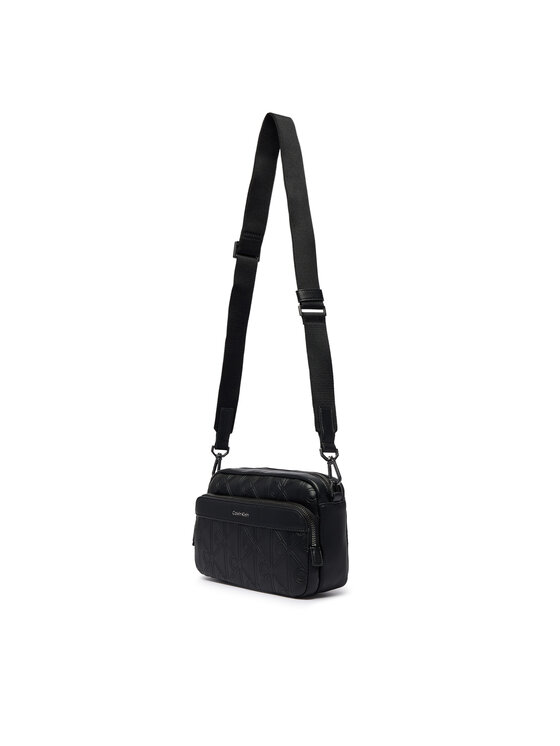 Calvin Klein Geantă crossover Calvin Klein Emblem Aop Deboss Camera Bag LV04D3563G Negru