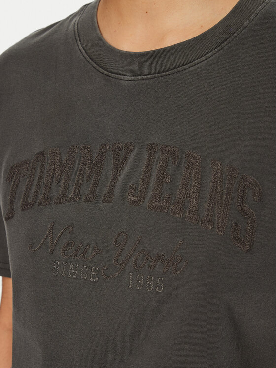 Tommy Jeans Tommy Jeans Majica Varsity DW0DW19444 Črna Relaxed Fit