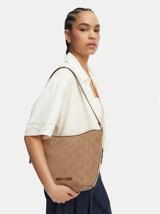 Calvin Klein Τσάντα Calvin Klein Emblem Aop Jacquard Camera Bag LV04F3535G Καφέ