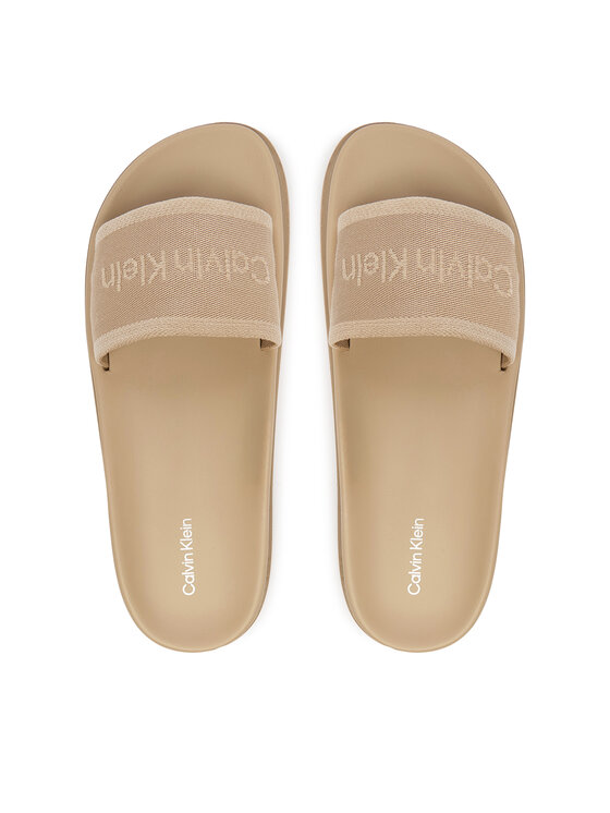 Calvin Klein Chanclas Calvin Klein City Sandal Mule Webbing HW0HW02887 Beis