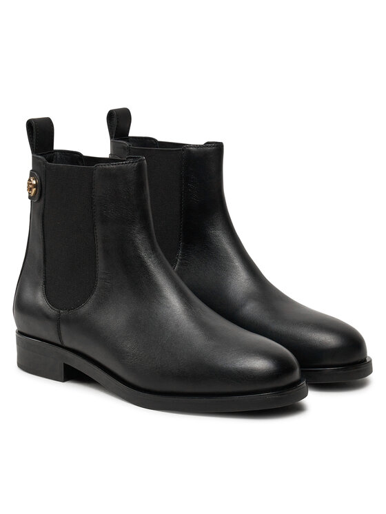 Tommy Hilfiger Ghete Jodhpur Tommy Hilfiger Th Stud Leather Low Chelsea FW0FW08184 Negru
