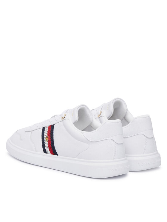 Tommy Hilfiger Sneakers Tommy Hilfiger Icon Court Light Webbing FW0FW09602 Alb