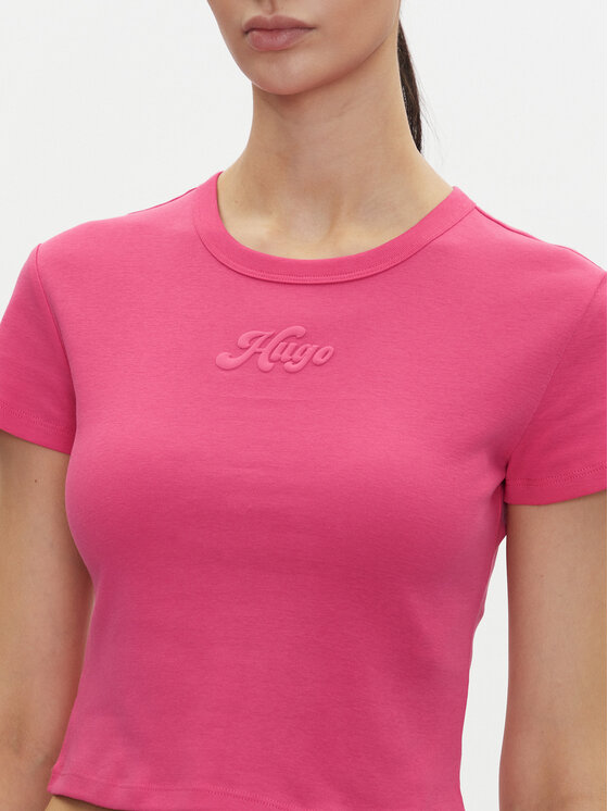 HUGO HUGO T-shirt Delanor_2 50539132 Rosa Cropped Fit