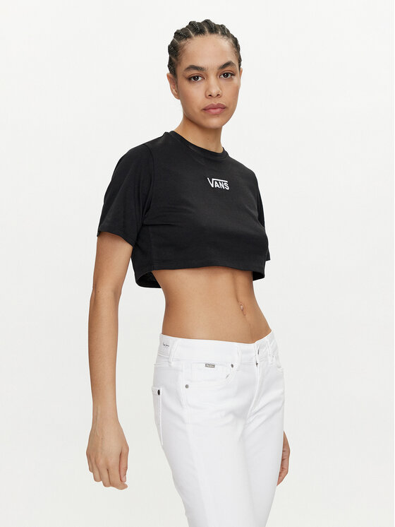 Vans Vans Majica Flying V Crew Crop Ii VN000GFF Črna Regular Fit