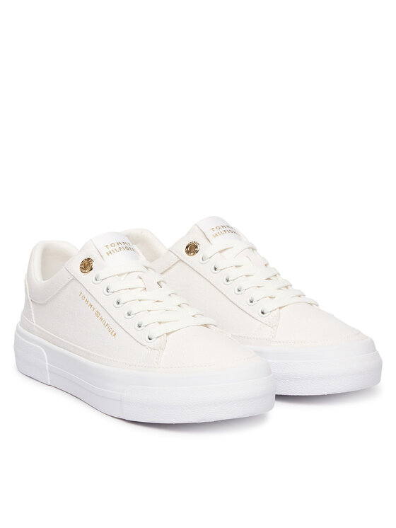 Tommy Hilfiger Superge Tommy Hilfiger Th Foxing Platform Canvas FW0FW09480 Bela