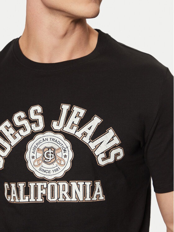 Guess Jeans Guess Jeans Marškinėliai M5RI80 K8HM0 Juoda Slim Fit