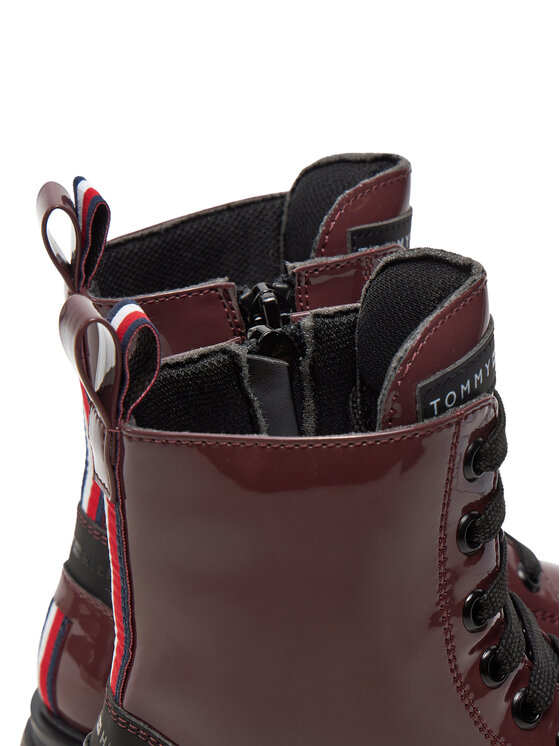 Tommy Hilfiger Botki Tommy Hilfiger T4A5-33588-0775 M Bordowy