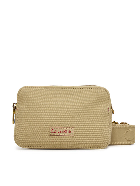 Calvin Klein Soma Calvin Klein Webbing Strap Canvas Camera Bag LV04F3385G Bēšs