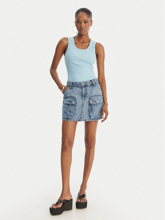 Juicy Couture Juicy Couture Top Thin Strap JCWLV126308 Celeste Slim Fit