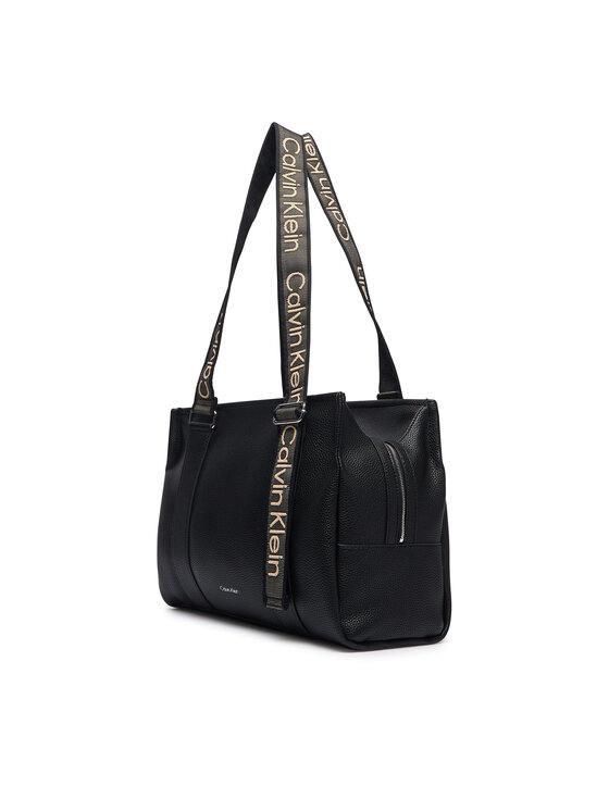 Calvin Klein Ročna torba Calvin Klein Webbing Adj Strap Tote LV04F3644G Črna