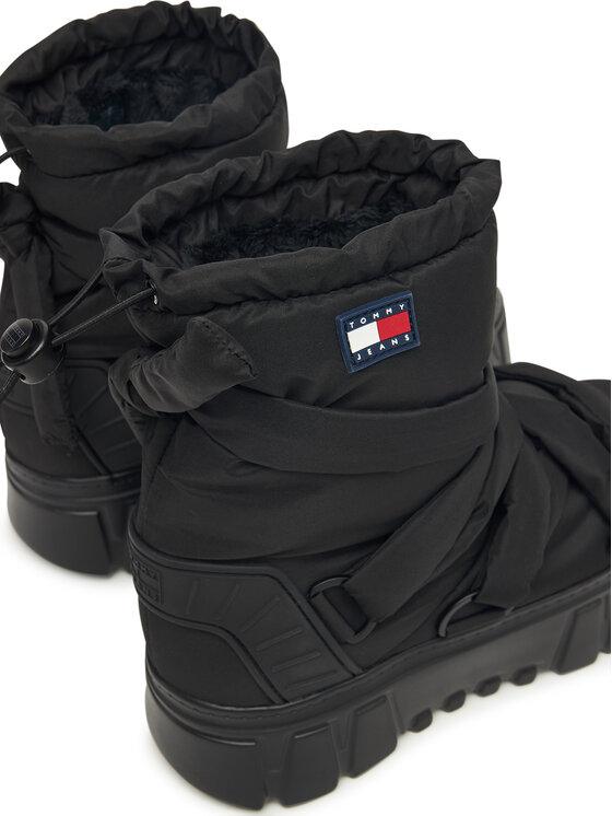 Tommy Jeans Μπότες Χιονιού Tommy Jeans Tjw Chunky Snow Boot Nylon EN0EN02842 Μαύρο