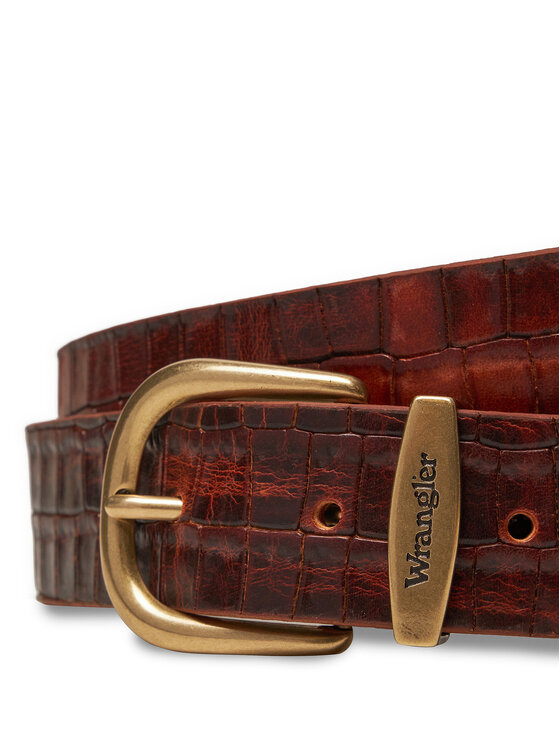 Wrangler Pánský pásek Wrangler Alligator 112358333 Hnědá
