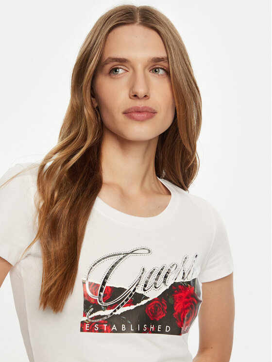 Guess Guess Футболка W5RI03 J1314 Білий Regular Fit