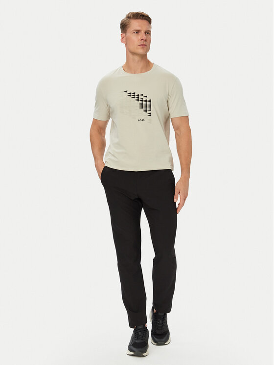 BOSS BOSS Camiseta Network Flag 50566853 Beis Regular Fit