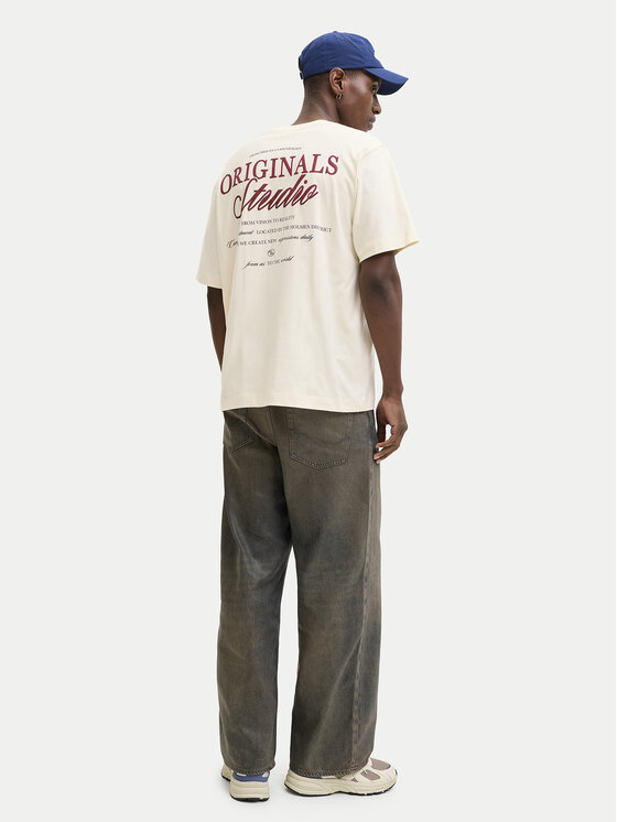 Jack & Jones Jack & Jones Camiseta Norrebro Typo 12282898 Écru Regular Fit