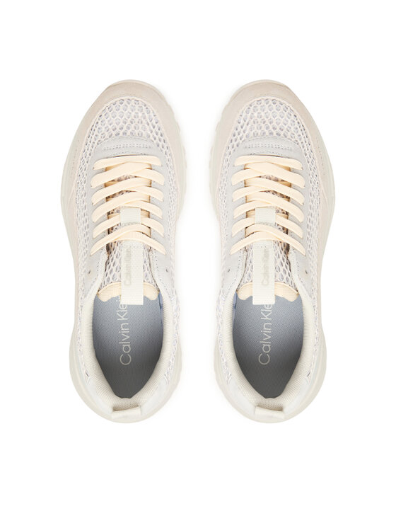 Calvin Klein Snīkeri Calvin Klein Hike Runner Lace Up Techmix YW0YW02030 Écru