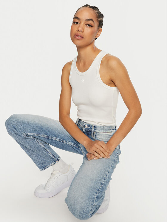 Calvin Klein Calvin Klein Felső Graphic K20K208065 Fehér Slim Fit