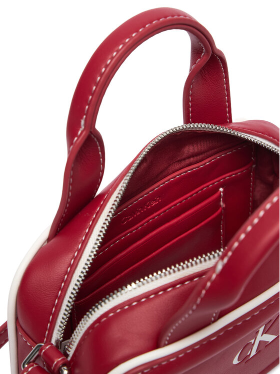 Calvin Klein Torebka Calvin Klein Contrast Ck Mini Bauletto Bag LV04F1257G Bordowy