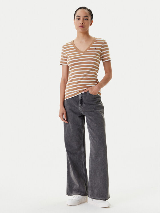 Tommy Hilfiger Tommy Hilfiger Póló New Cody WW0WW40584 Barna Slim Fit