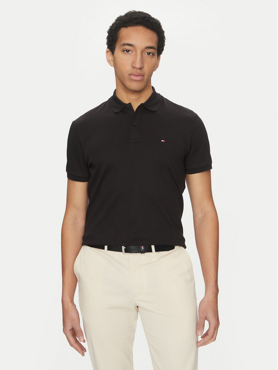 Tommy Hilfiger Tommy Hilfiger Polo marškinėliai Essential MW0MW35585 Juoda Regular Fit