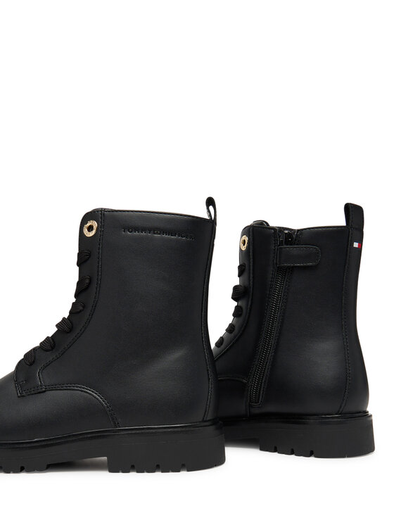 Tommy Hilfiger Trapery Tommy Hilfiger Lace-Up Bootie T3A5-34012-1355 D Czarny