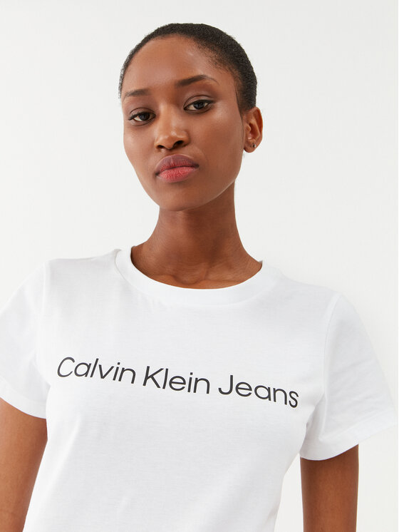 Calvin Klein Jeans Calvin Klein Jeans Majica J20J220253 Bela Slim Fit