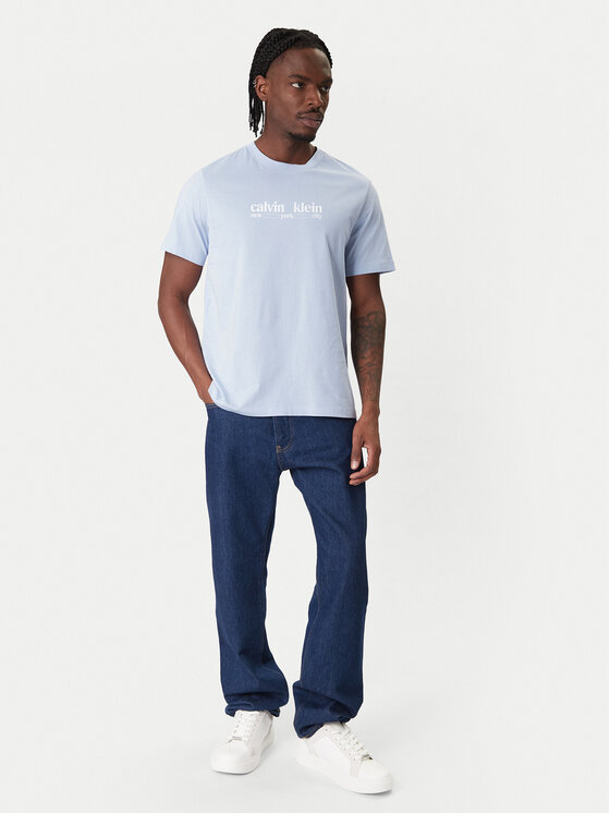 Calvin Klein Jeans Calvin Klein Jeans Póló NYC Graphic LV14RE831G Világoskék Regular Fit