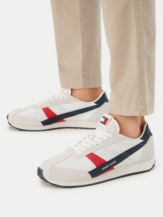 Tommy Jeans Sneakersy Tommy Jeans Retro Runner Archive Open Mesh EM0EM01715 Bílá