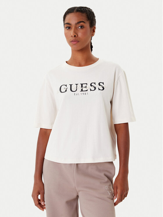 Guess Guess Camiseta V5YI02 I3Z14 Beis Boxy Fit