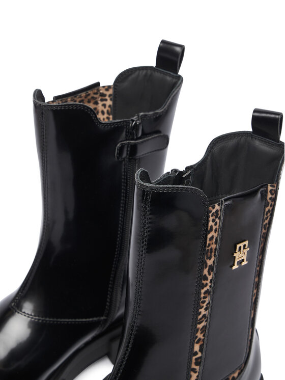 Tommy Hilfiger Īsie zābaki Tommy Hilfiger T4A5-35175-1453999 D Melns