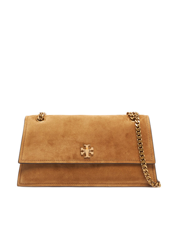 Tory Burch Сумка Tory Burch Kira Turnlock Suede Shoulder Bag 178857 Коричневий