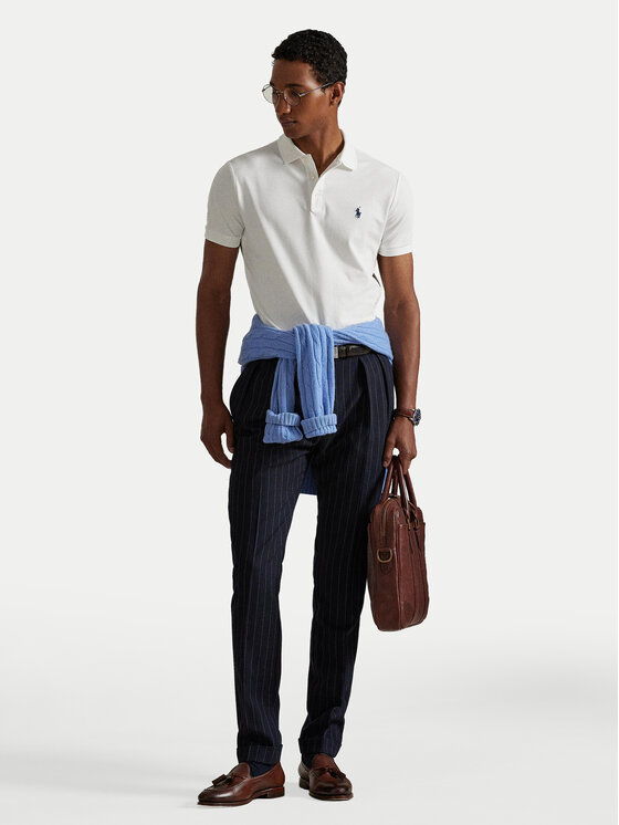 Polo Ralph Lauren Polo Ralph Lauren Поло 710941439002 Білий Custom Slim Fit