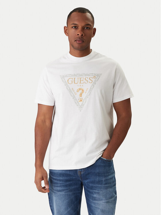 Guess Guess Marškinėliai M6RI15 I3Z14 Balta Regular Fit