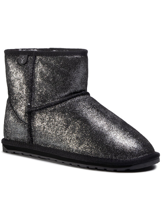 EMU Australia Sniega zābaki EMU Australia Wallaby Mini Metallic Teens T12358 Melns