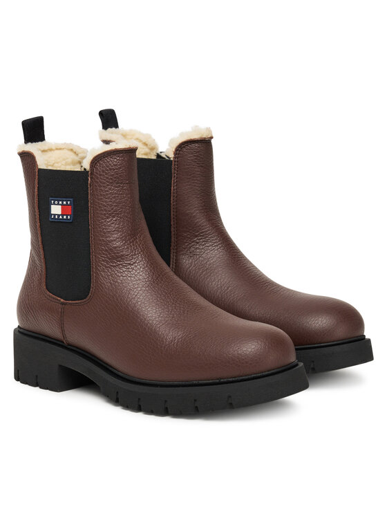 Tommy Jeans Sztyblety Tommy Jeans Tjw Chelsea Boot Wl EN0EN02826 Brązowy