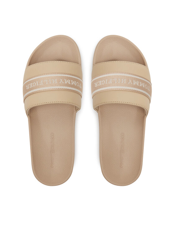 Tommy Hilfiger Klapki Tommy Hilfiger Hilfiger Poolside With Webbing FW0FW08529 Beżowy